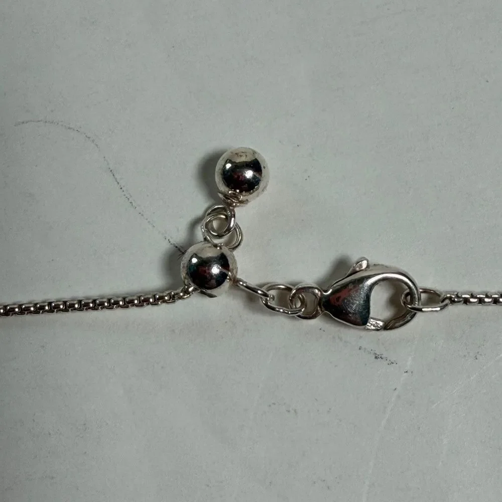 H Rose 925 Sterling Silver Rainbow Moonstone Pendant Necklace 22